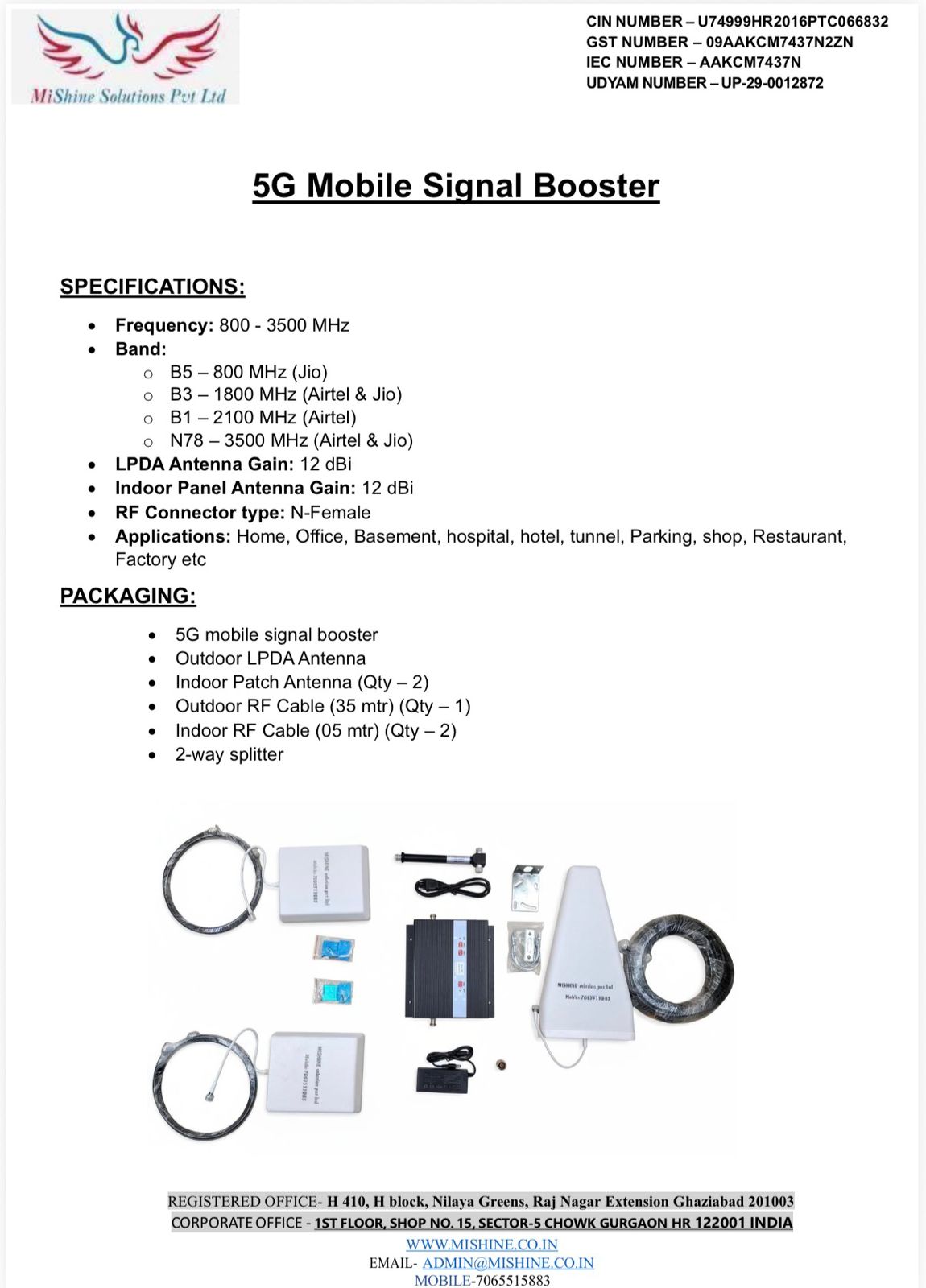 Basic 4G Booster Specs